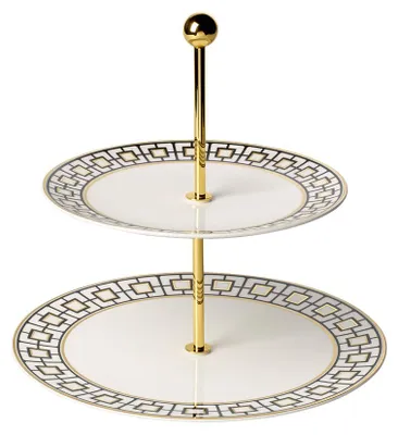 Zdjęcie produktu dla Villeroy & Boch 1044837880, Patera na ciasto, Porcelana, Czarny, Złoto, Biały, Okrągły, 27,5 cm, 270 mm