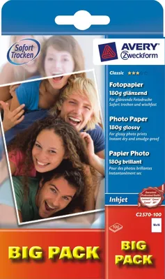 Produktbild von Inkjet-Fotopapier Classic A6 einseitig beschichtet glänzend 180 g/qm 100 Blatt Packung mit 24 Stück