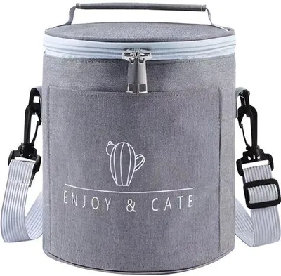 Image de CarryQuest® - Sac isotherme pour déjeuner, en polyester Oxford, gris, 19x17 cm
