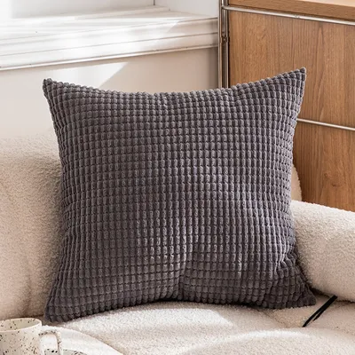 Produktbild von OKWISH Kissenbezüge 2 Stück Kissenbezug Kissenhülle Dekokissen Sofakissen Couchkissen,  40x40cm Dunkelgrau