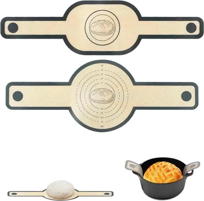 Produktbild von 2 Stück Silikon Backmatte Brot Dauerbackmatte für Dutch Oven Antihaft