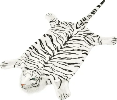 Produktbild von Tigerfell Teppich Plüsch 144 cm Weiß