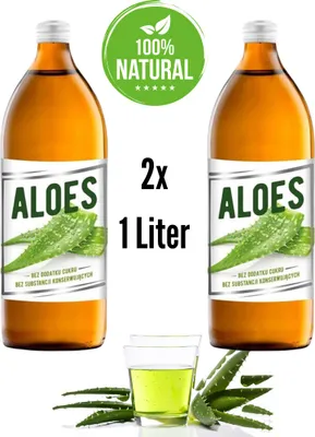 Obrázek produktu pro 2l šťáva z aloe vera neředěná 100% premium 2 x 1 litr