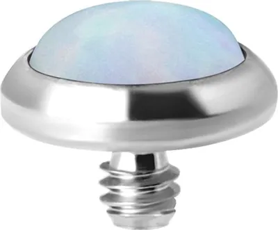 Produktbild von Karisma Micro Aufsatz Dermal Anker Anchor Titan Piercing G23 Opal Weiss - Titan Opal 4mm
