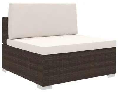 Produktbild von Möbel Mittelsofa mit Kissen Modular Poly Rattan BraunGartenstühle - Gartenstühle c8113