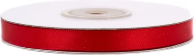 6mm breites, 20m langes, doppelseitig glänzendes rotes Satinband auf Rolle. Perfekt für Bastelprojekte und Geschenkverpackungen