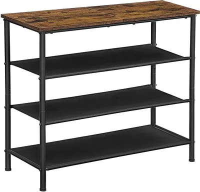 Immagine prodotto di Scaffale per scarpe Rootz – Scaffale a 3 ripiani – Scaffale porta scarpe – Organizer per scarpe – Armadietto per scarpe – Scaffale per scarpe – Marrone vintage/Nero – 75 x 30 x 71 cm