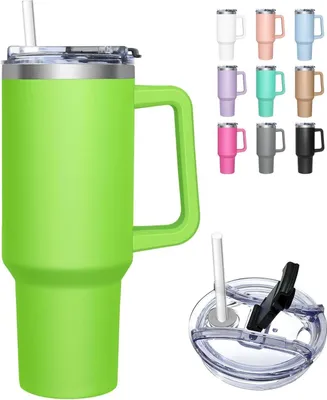 Zdjęcie produktu dla Kubek termiczny 1180ML Coffee Mug To Go Kubek termiczny do picia izolowany słomką Zielony