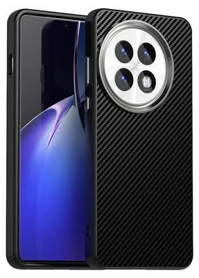 Image de Coque de protection hybride pour OnePlus 13, texture IMD en fibre de carbone, noir