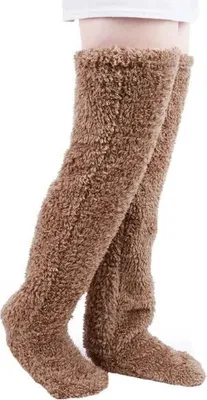 Obrázok produktu pre Mimoriadne teplé, mäkké a príjemné ponožky, extra dlhé, pre ženy - HUGSOCKS Brown