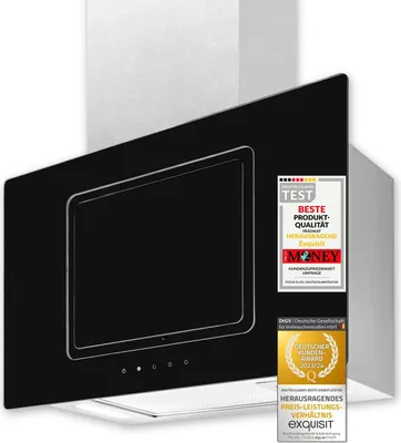 Produktbild von Exquisit KFD 60-9 Duo Inox Kopffrei -Dunstabzugshaube | Glasschirm | LED-Beleuchtung | Inox