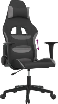 Produktbild von vidaXL Gaming-Stuhl Schwarz und Hellgrau Stoff