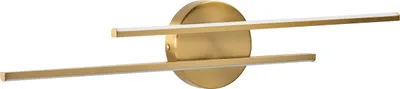 Produktbild von BELIANI LED-Spiegel-/Bilderleuchte Gold Metall und Acryl LED-Leuchte für Badezimmerspiegel modernes minimalistisches Design