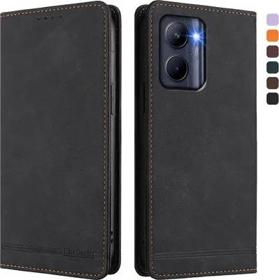 Immagine prodotto di Custodia per Realme C33 2022/2023, retro custodia flip in Finto cuoio con supporto e slot per carte Nero
