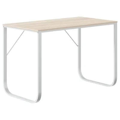Obrázek produktu pro vidaXL Počítačový stůl White and Oak Optics 110x60x73 cm odvozený výrobek ze dřeva