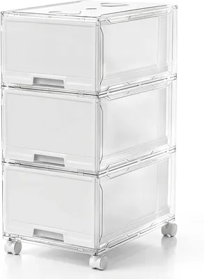 Produktbild von Rollcontainer mit 3 Schubladen, schmal, modular, platzsparend, für Büro und Zuhause