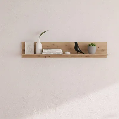 Produktbild von Dmora Regal Renatico 138x20x24h cm Braune Eiche Knoten, ein Regalbrett