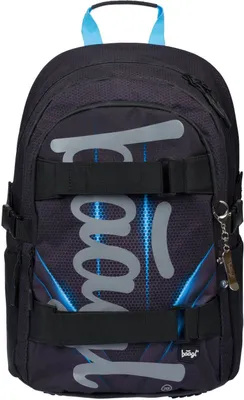 Produktbild von Baagl Schulrucksack Set Jungen 3 Teilig, Schultasche ab 3. Klasse, Grundschule Ranzen für Jungs mit Brustgurt, Ergonomischer Schulranzen (Skate Bluelight)
