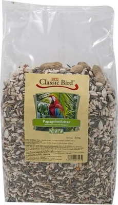 Produktbild von BTG Classic Bird Classic Papageienfutter, Samen, 2,5 kg, Papagei, Vitamin D3, Vitamin E, Kalzium, Kupfersulfat, Eisen, Manganese, Zink, Saaten, Getreide, Nüsse