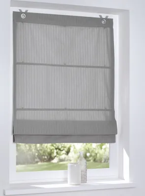Produktbild von Raffrollo Ösenrollo Verlock gestreift Blickdicht grau Breite 80 x Höhe 140 cm
