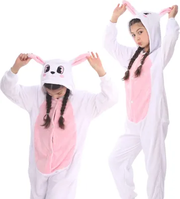 Obrázek produktu pro Onesie Kigurumi Pyžamo Králík Převlek Kostým Děti 95 - 105cm