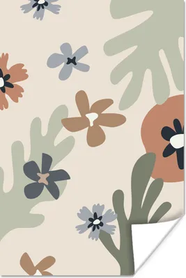 Produktbild von MuchoWow® Poster Pastell - Farbe - Blumen 80x120 cm - Papierdruck