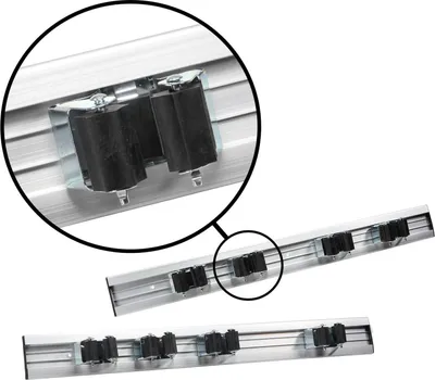 Produktbild von 2er Set Werkzeugleiste Gartengeräte Besen Wandhalter Klemmleiste für Rundstiele