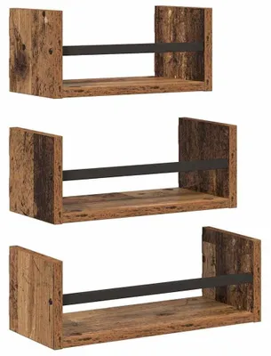 Productafbeelding van Set van 3 Wandplanken met Oudhoutlook
