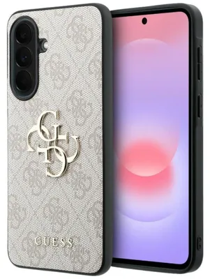 Immagine prodotto di Custodia Guess per Galaxy A37 in ecopelle rosa con logo grande color oro