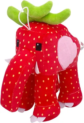Produktbild von Steal a Brainrot Plüschtiere, 25 cm großes niedliches Brainrot 67, Sammlerstück Brain Rot Plüschgeschenk für Fans (Erdbeer-Elefant)