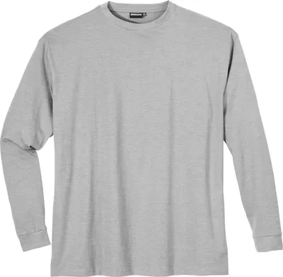 Produktbild von Adamo Langarmshirt Basic Übergröße hellgrau melange