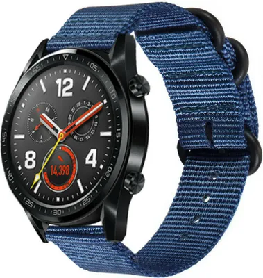 Produktbild von Strap-it Huawei Watch GT 2 Nylon Schnallenarmband (Blau)