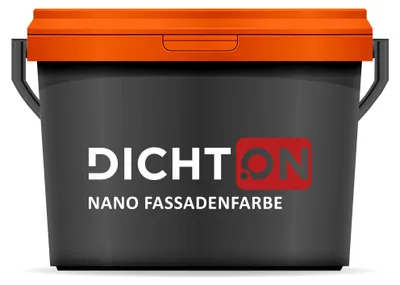Produktbild von DICHTON Nano Fassadenfarbe 10L Anthrazitgrau matt - Silikonharz Fassadenschutz Wandfarbe mit Abperleffekt, wasserabweisend, hochdeckend, D.67W