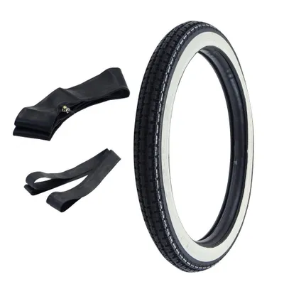 Obrázek produktu pro Pneumatiky Whitewall Kenda K252 2.25-17 (2 1/4 x 17)33L TT + duše + páska na ráfek