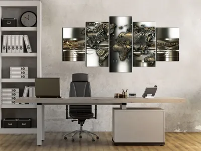 Produktbild von WELTKARTE ABSTRAKT Acrylglasbild Modern Wandbild Glasbilder Bilder k-A-0039-k-o