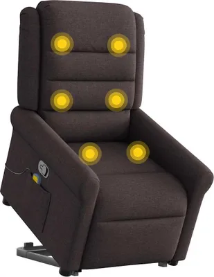 Produktbild von vidaXL Massagesessel mit Aufstehhilfe Dunkelbraun Stoff
