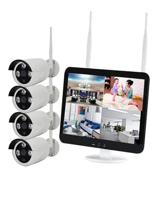 Immagine prodotto di Kit videosorveglianza WiFi 3 in 1, 3MP, Ultra HD, telecamere wireless, registratore NVR integrato