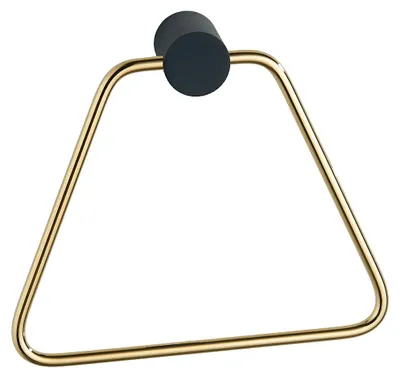 Produktbild von VDN Stainless Handtuchring - Handtuchhalter Badezimmer - Mattschwarz/Gold - Handtuchhalter - Hängend