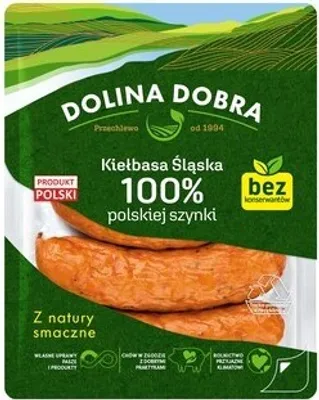 Produktbild von Kiełbasa śląska 100% polska szynka 375 g Dolina Dobrej