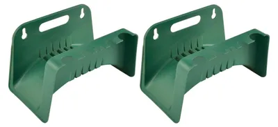 Produktbild von 2x Schlauchhalter grün Wandschlauchhalter Gartenschlauchhalter Schlauchhalterung