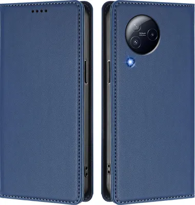 Produktbild von Handyhülle für Xiaomi Civi 3, Kunstleder Klapphülle Stoßfeste Magnetische Hülle mit Ständer Dunkelblau