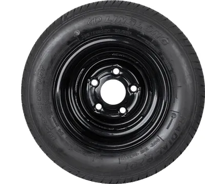 Produktbild von Verstärktes Anhängerrad mit schwarzer Felge 195/55 R10C UNITRAILER
