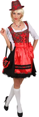Produktbild von O9700-36 rot-schwarz Damen Dirndl Trachtenkleid Gr.36