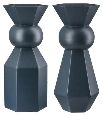 Immagine prodotto di Gilde Vase, "Metallo", metallo, blu scuro, lunghezza 10 cm, larghezza 10 cm, altezza 24 cm. Codice: 55680. EAN: 4063387556801. Confezione da 2 pezzi (assortiti)