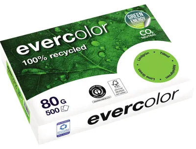 Produktbild von Clairefontaine EverColor grün Recyclingpapier A 4 80 g 500 Bl.