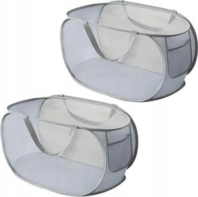 Zdjęcie produktu dla Kosz na Pranie Składany 75L Szary 36x36x58 cm z Uchwytami