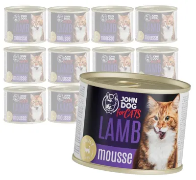 Produktbild von John Dog for Cats Lammmousse 12x200g getreidefreies Nassfutter für Katzen