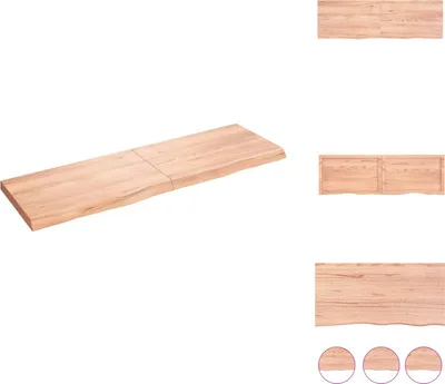 Produktbild von vidaXL Wandregal Hellbraun 160x50x(2-6) cm Massivholz Eiche Behandelt -  Wandregale