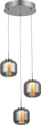 Produktbild von Rafa LED Pendelleuchte 3flg Rondell chrom/rauchglas
