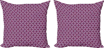 Obrázok produktu pre ABAKUHAUS Geometrická súprava obliečok na vankúš (2ks), Moderná jednoduchá mozaiková kompozícia s kosoštvorcami a líniami v jasných farbách, 45 x 45 cm, Viacfarebná